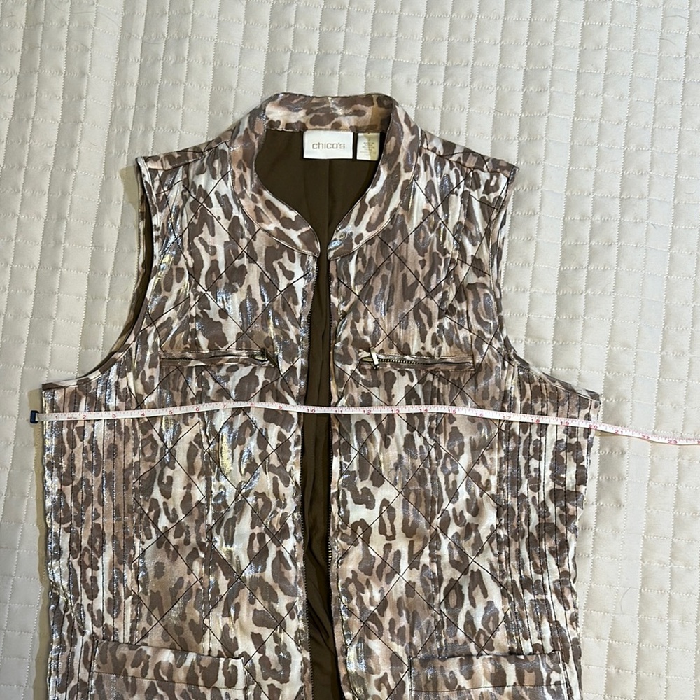 Chico's Animal Print Lightweight Quilted Vest
